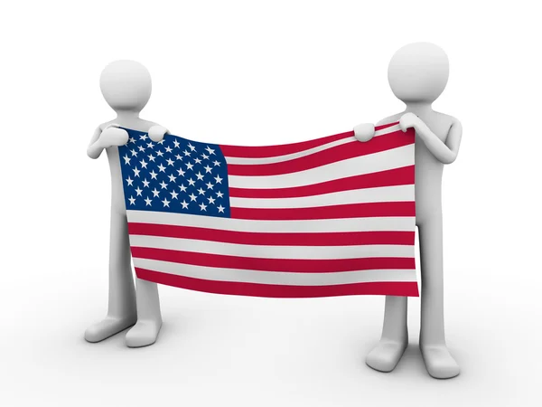 Четвертое июля: держание флага США — стоковое фото