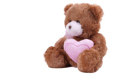 Isolated bear toy with heart clipart