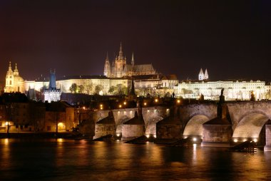 Prague night view clipart