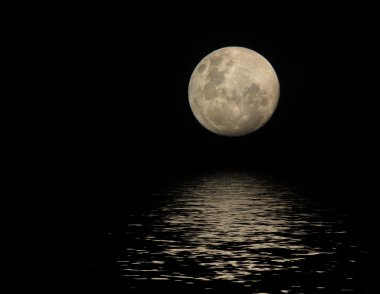 Full moon in water clipart