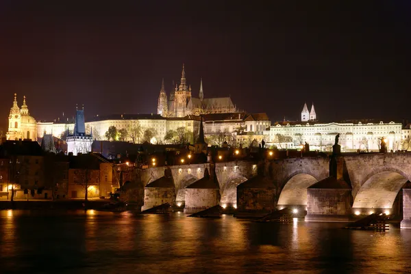 Praga vista noturna — Fotografia de Stock