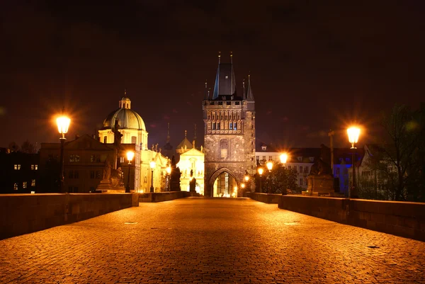 Прага нічний погляд Стокове Фото