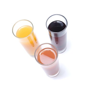 Three glasses with juice clipart