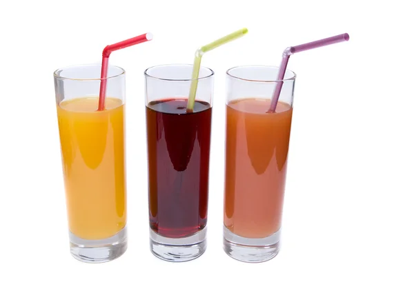 Three glasses with juice — Stock Photo, Image