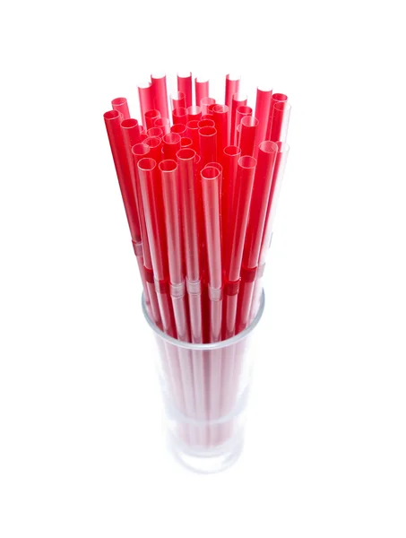 Cocktail straws in glass — Stock Photo, Image
