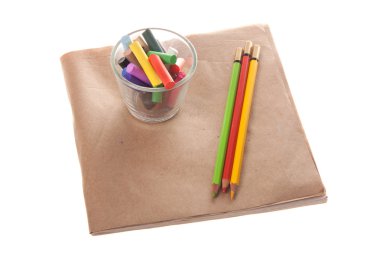 Color chalk on paper clipart