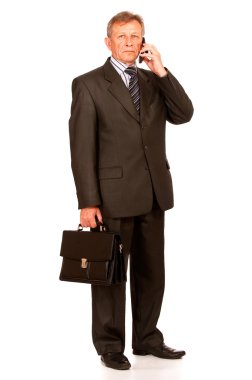 Portrait of elderly businessman clipart