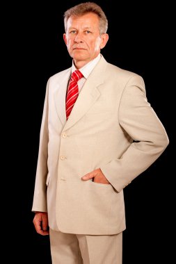 Portrait of elderly businessman clipart