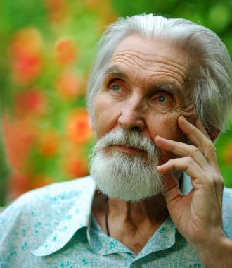 Portrait of elderly man clipart