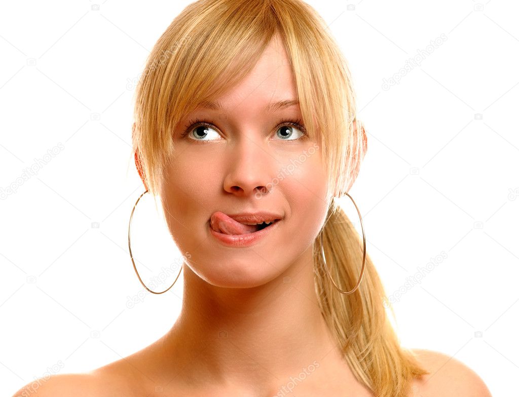Girl shows uvula Stock Photo by ©BestPhotoStudio 1609214