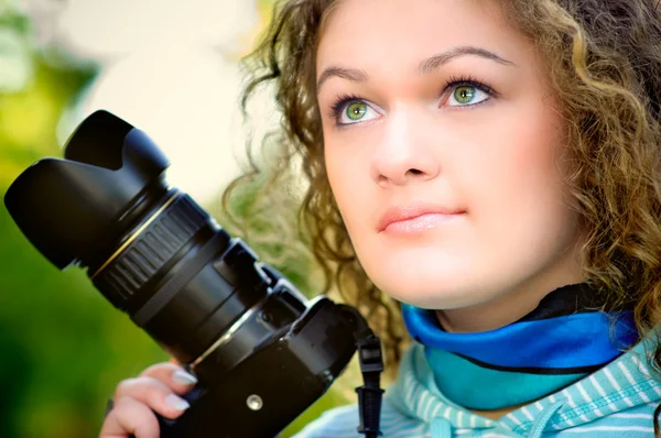 Meisje-fotograaf — Stockfoto