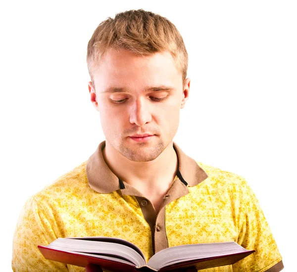 Homem lê livro — Fotografia de Stock