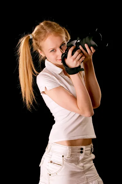 Porträtt av ung blondin — Stockfoto