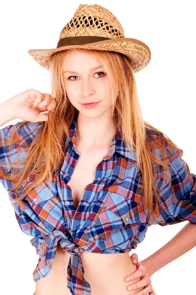 Porträtt av ung blondin — Stockfoto