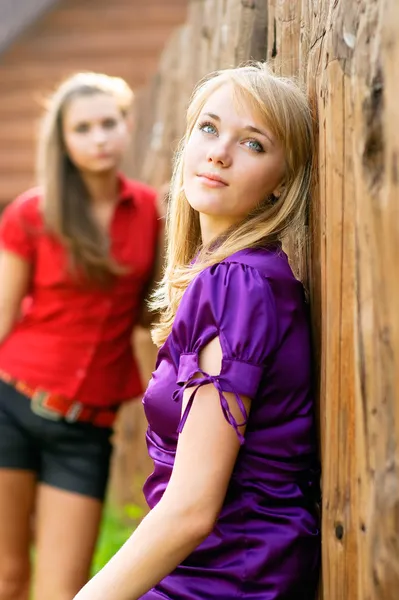 Two beautiful girl-friends — Stock Photo, Image