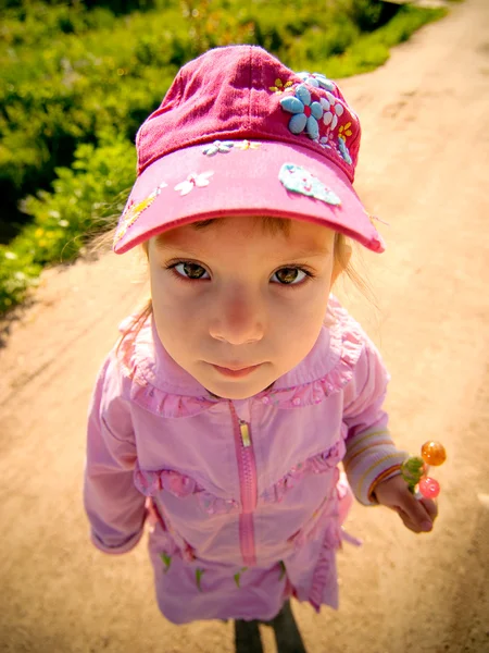 Dziewczyna z cukier cukierki — Zdjęcie stockowe