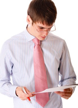 Portrait of young businessman clipart