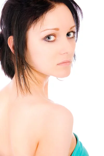 Sötét hajú lány portréja — Stock Fotó
