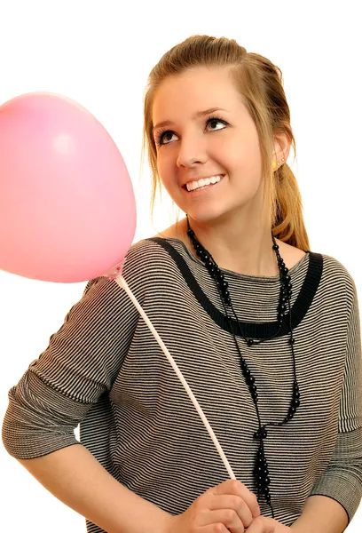Retrato de chica con globo — Foto de Stock