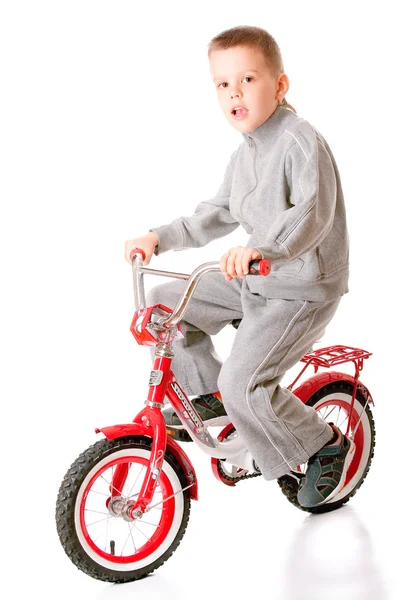 Menino na bicicleta — Fotografia de Stock