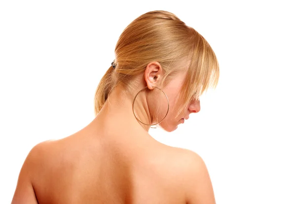 Портрет блондинки со спины — стоковое фото