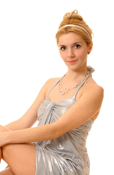 Portrait of woman on white background — Stock Photo, Image