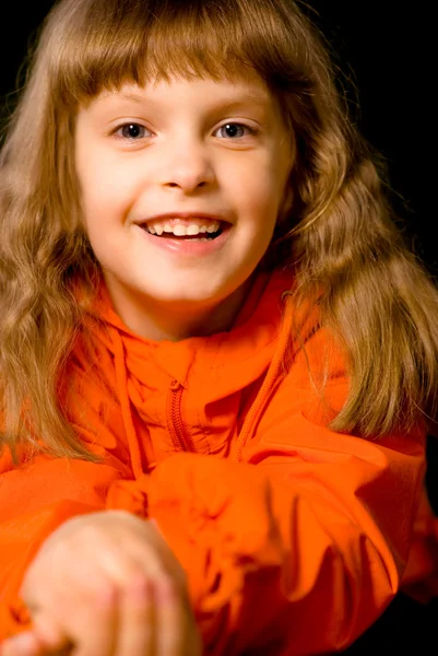 Little girl laughs — Stock Photo, Image