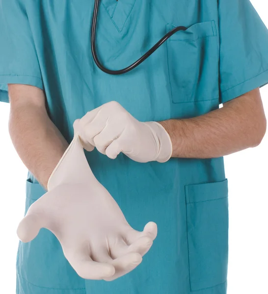 Перчатки доктора — стоковое фото