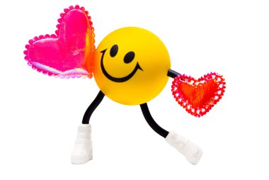 Smile with two hearts clipart