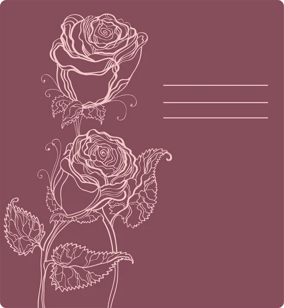Mooie rozen met plaats voor tekst — Stockvector