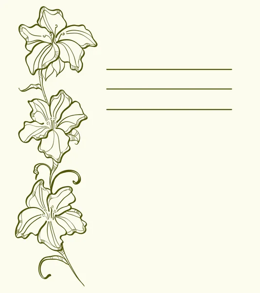 Krásná karta s květinami — Stockový vektor