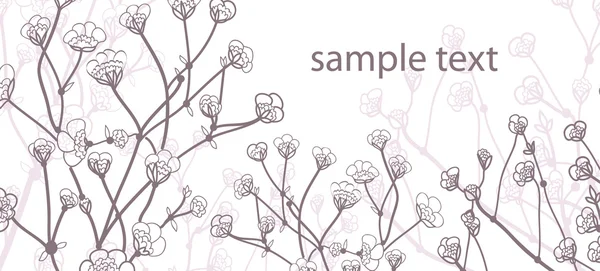 Красива листівка з гілкою і квітами — стоковий вектор