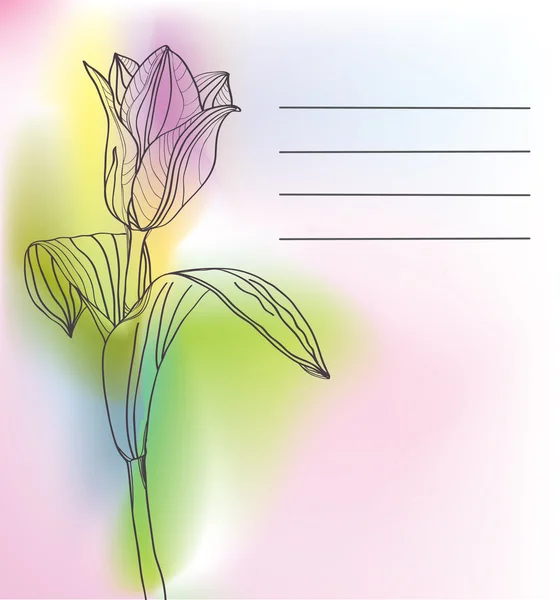 Hermosa tarjeta con tulipán — Archivo Imágenes Vectoriales