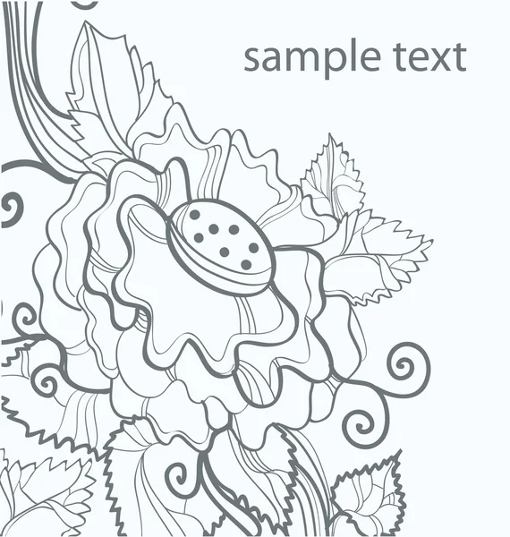 インクの花のベクトル カード — ストックベクタ