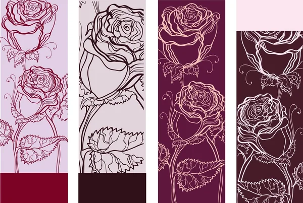Kort med vackra rosor — Stock vektor