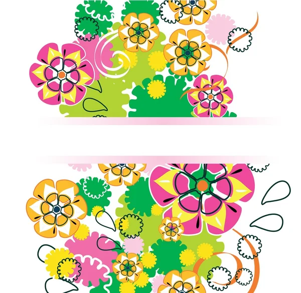 Beautiful color floral design with place — Stock Vector