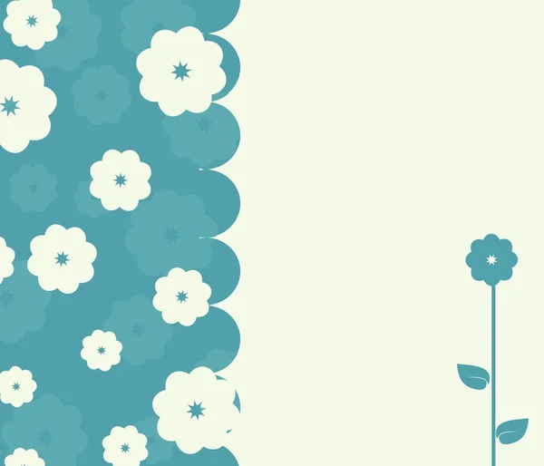 花とレトロなカード — ストックベクタ