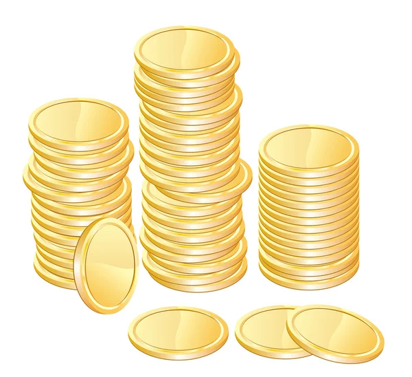 Moedas de ouro — Vetor de Stock
