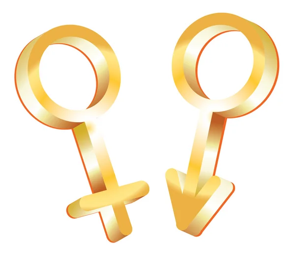 stock vector Gold male and female symbols