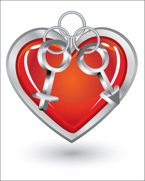 Сувенир из серебра с сердцем — стоковый вектор