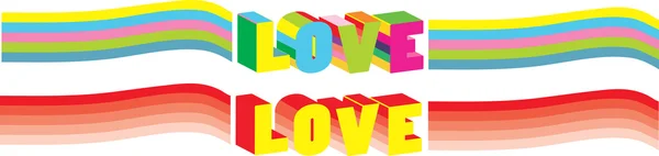 Valentin színes szerelem dekoráció — Stock Vector