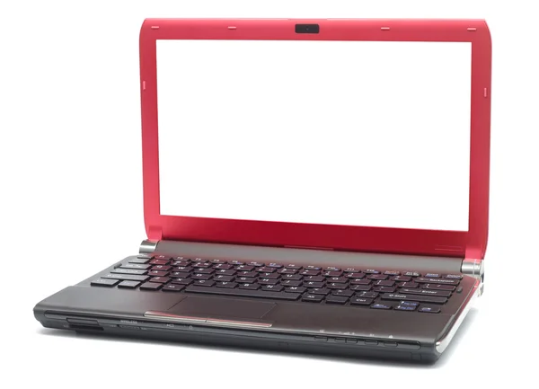 红色风格笔记本电脑 — 图库照片