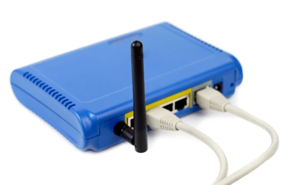 Blue Connected Router — Stock Photo, Image