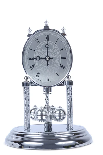 Chrome Old Fashioned Clock — Stock Photo, Image