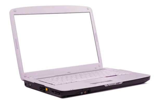 Lekerekített rózsaszín laptop — Stock Fotó