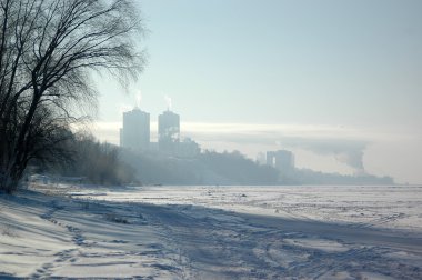 River Volga coast in Samara, Russia clipart