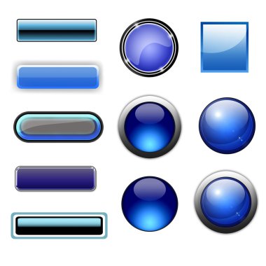 Blue glitter different many button clipart