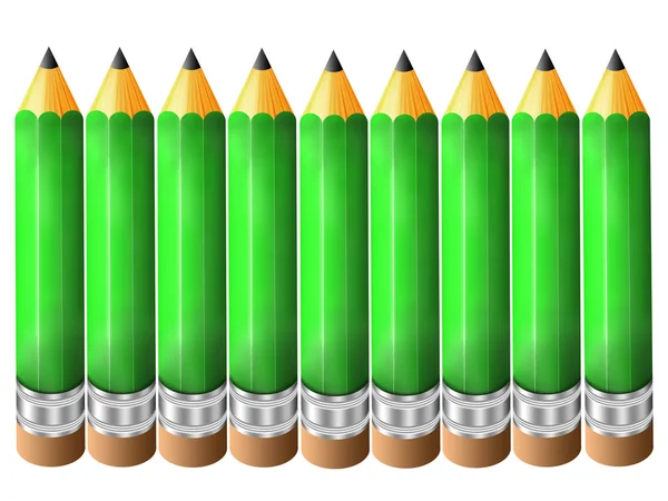 Yeşil kurşun kalem arka plan — Stok fotoğraf