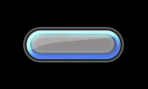 Mavi parlak metal oval düğmesi — Stok fotoğraf