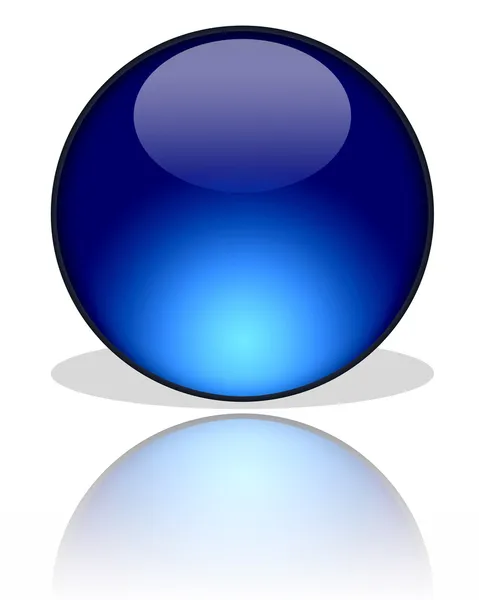 Tmavě modrá skleněná koule — Stock fotografie